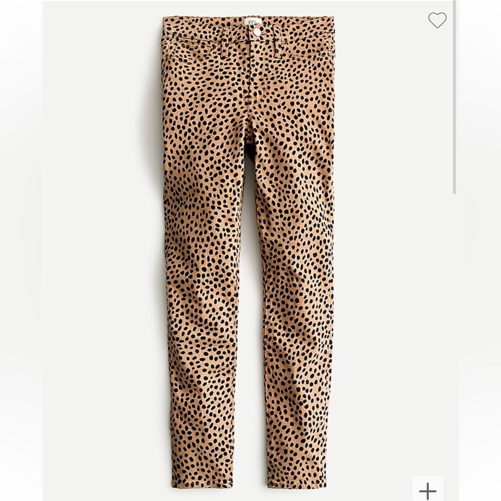 J. Crew NWOT❗️9 inch high-rise toothpick jeans in leopard dot